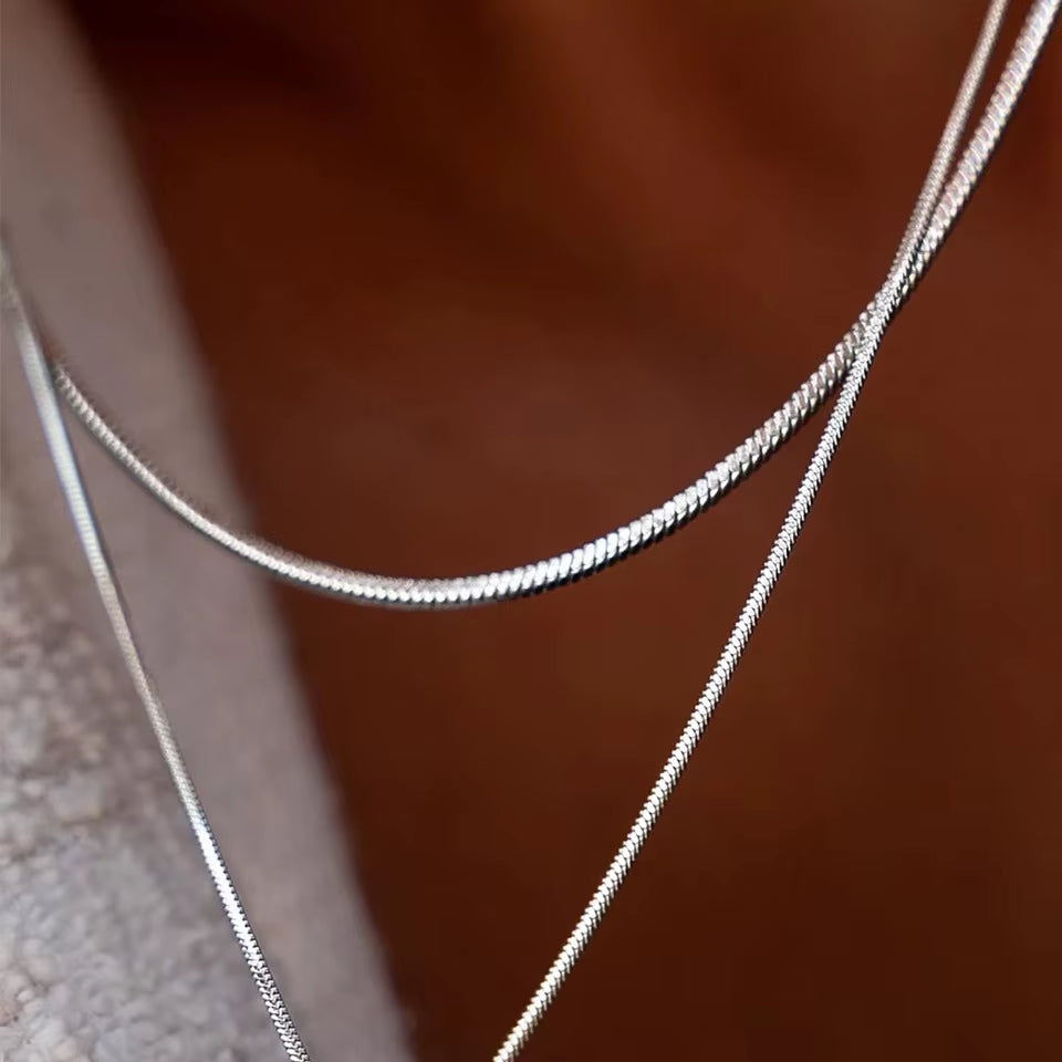 Emanco Minimalist Waterproof Chain Necklace PVD Plating 316L Stainless Steel 18K Gold Plated round Snake Chain Necklace for Men